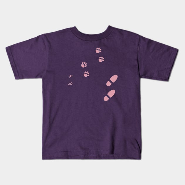 Pawprints & Footsteps Kids T-Shirt by Tillowin